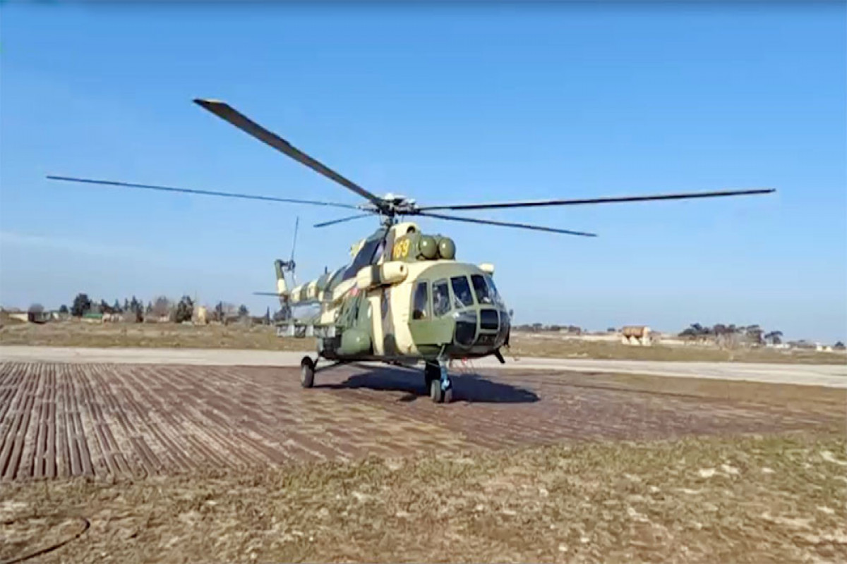 Azerbaijan Air Force’s helicopter units conduct training flights-VIDEO 