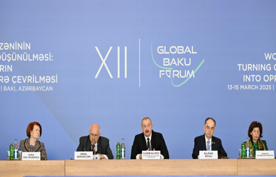 President Ilham Aliyev spoke at Global Baku Forum about corrupt politicians supporting Armenian diaspora