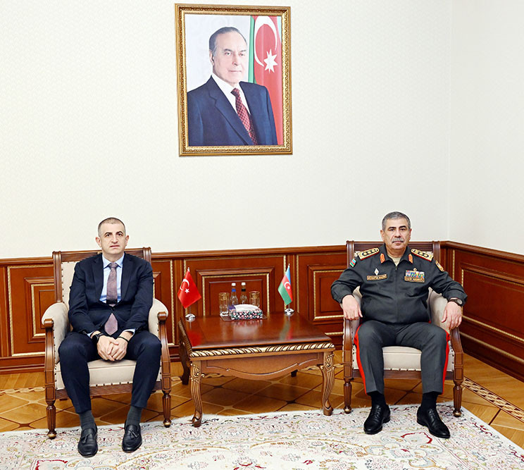 CEO of Türkiye's technology company Baykar, Mr. Haluk Bayraktar,  Minister of Defense, Colonel General Zakir Hasanov