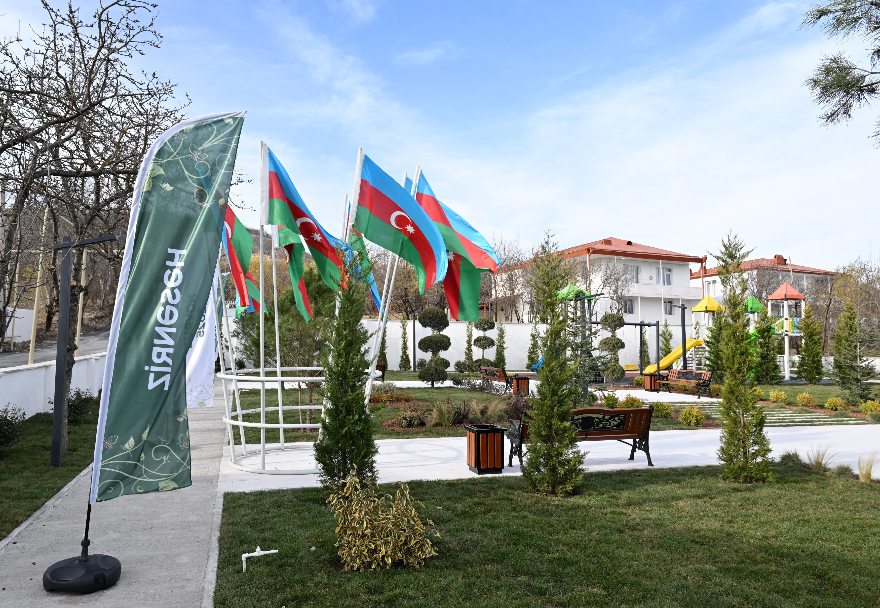 President Ilham Aliyev and First Lady Mehriban Aliyeva lit Novruz bonfire together with residents of Hasanriz village in Aghdara-UPDATED 