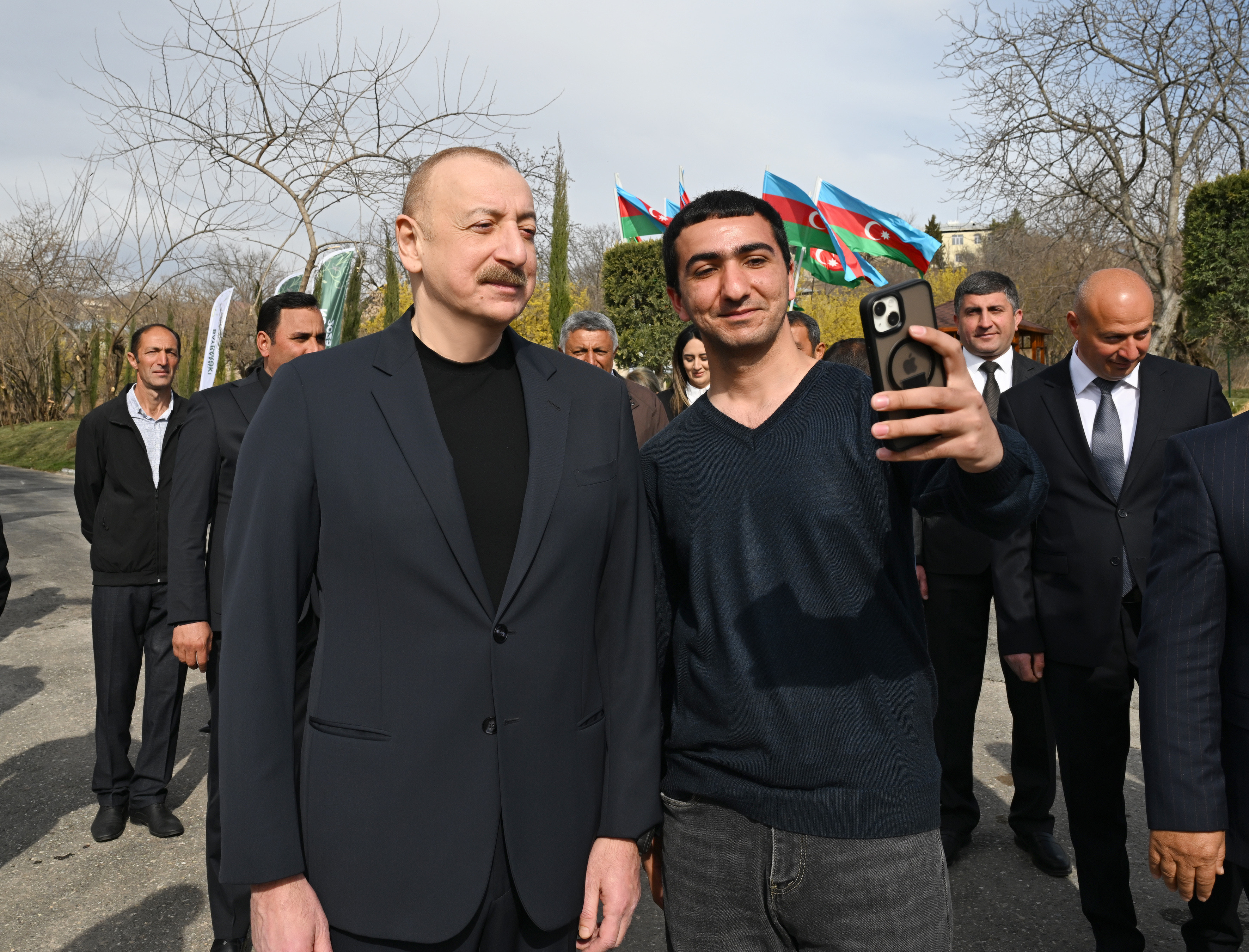 President Ilham Aliyev and First Lady Mehriban Aliyeva lit Novruz bonfire together with residents of Hasanriz village in Aghdara-UPDATED 