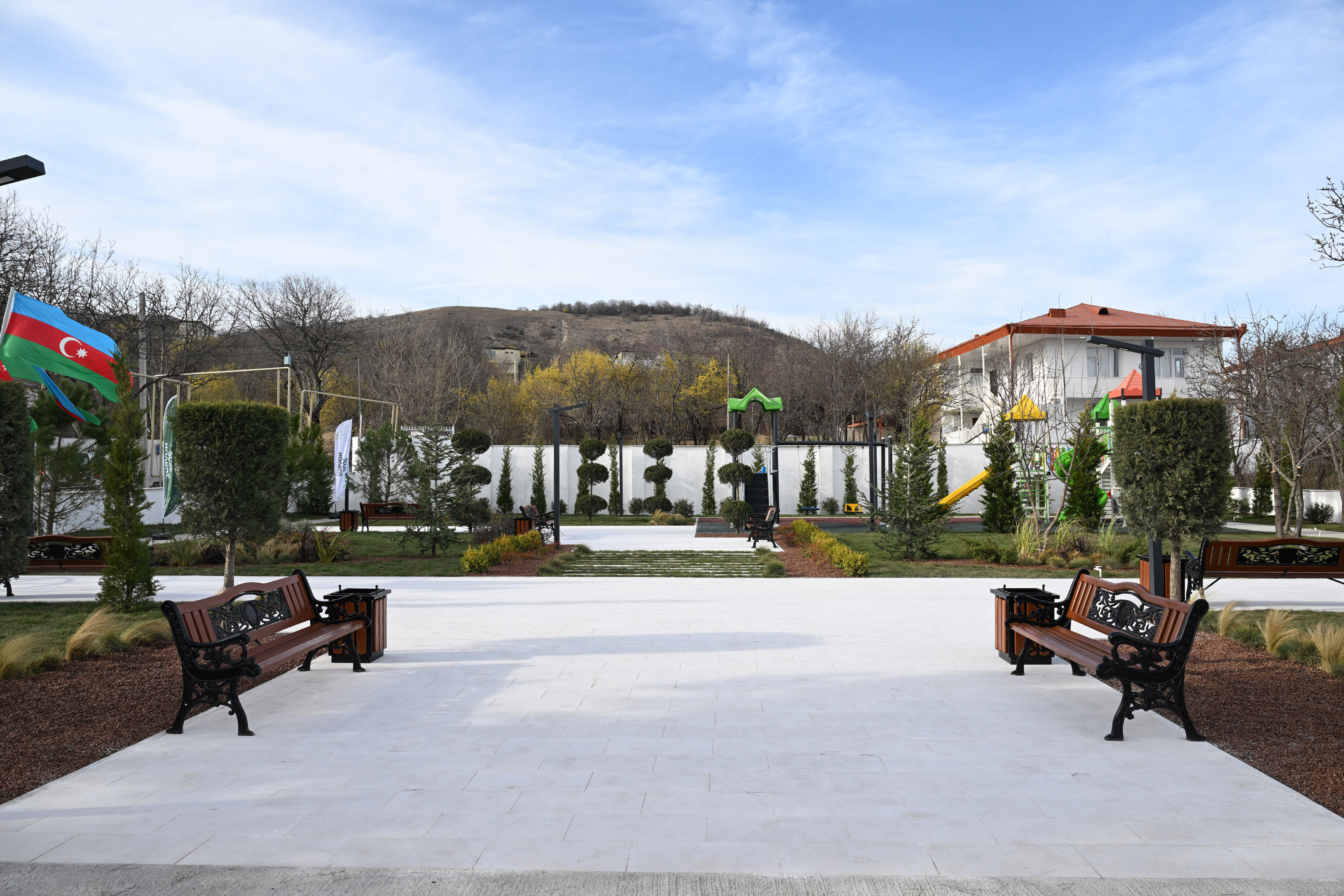 President Ilham Aliyev and First Lady Mehriban Aliyeva lit Novruz bonfire together with residents of Hasanriz village in Aghdara-UPDATED 