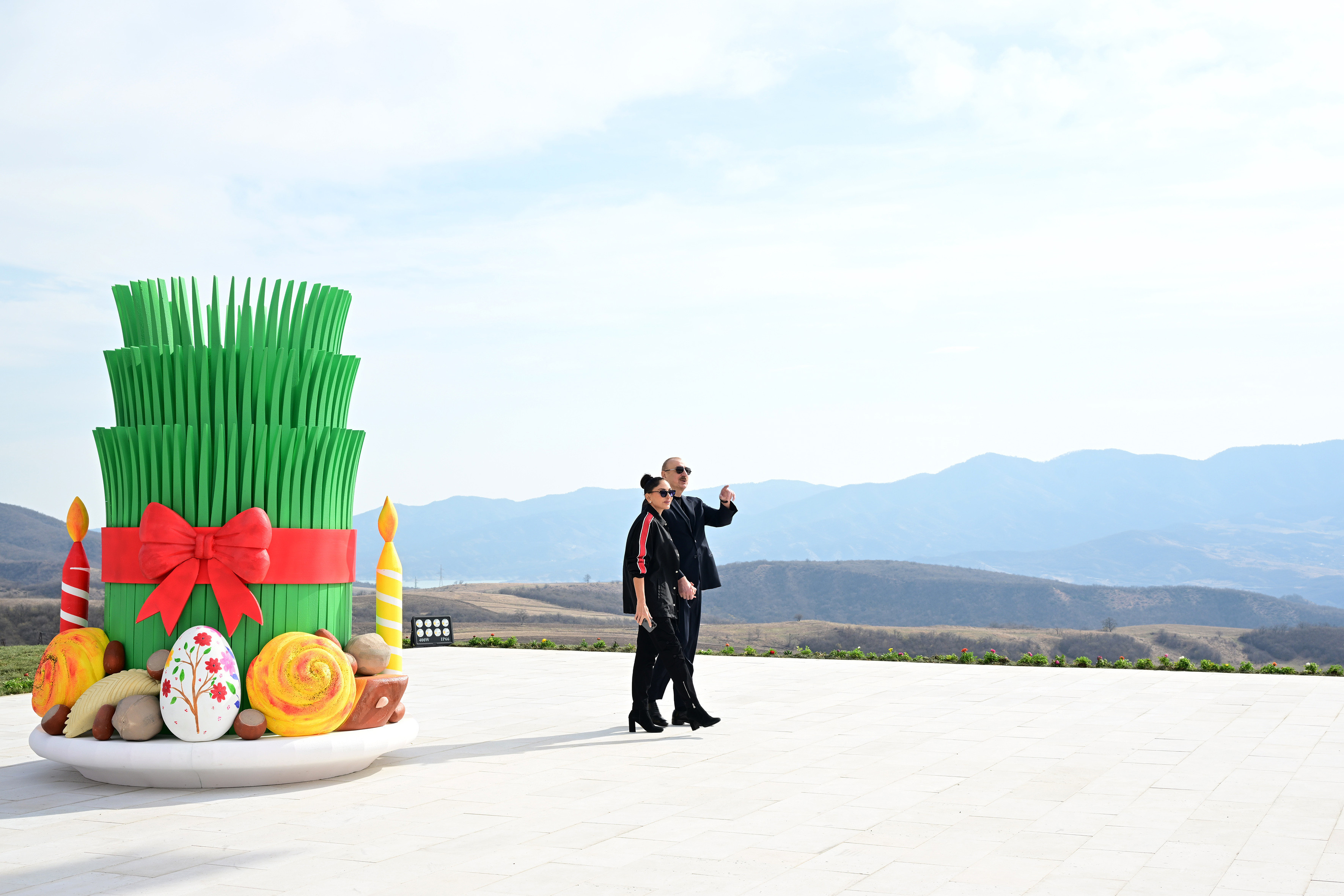 President Ilham Aliyev and First Lady Mehriban Aliyeva lit Novruz bonfire together with residents of Hasanriz village in Aghdara-UPDATED 