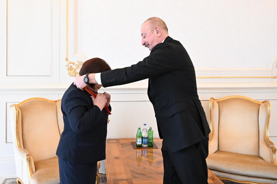 President Ilham Aliyev presented “Sharaf” Order to Sahiba Gafarova-UPDATED 
