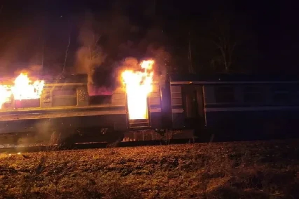 Fire broke out in passenger train in Kazakhstan