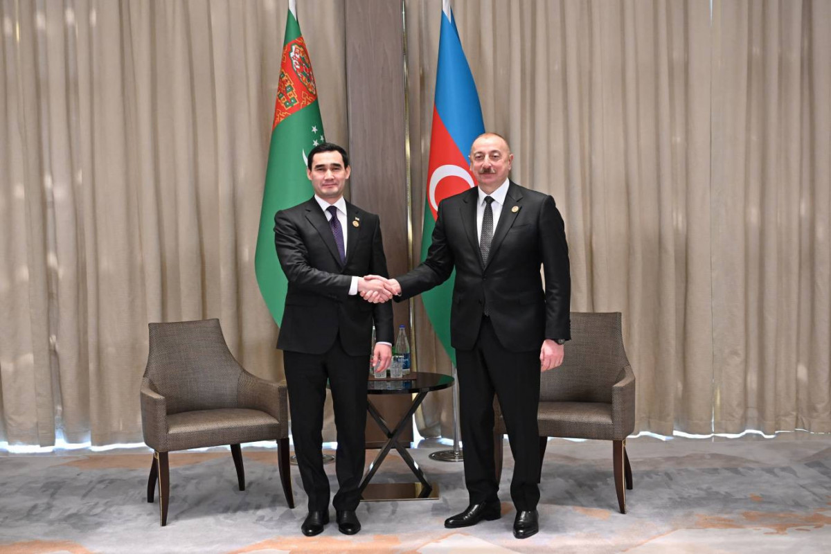 President of Turkmenistan, Serdar Berdymukhamedov, Azerbaijani President Ilham Aliyev