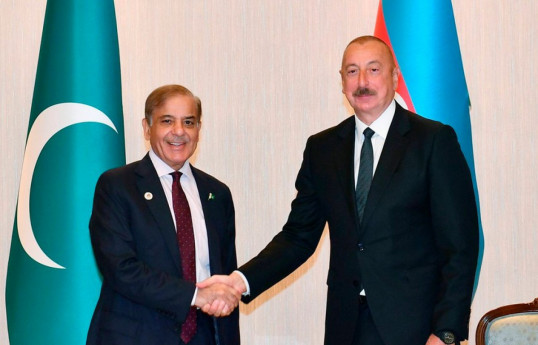 Prime Minister of the Islamic Republic of Pakistan, Muhammad Shehbaz Sharif and President of the Republic of Azerbaijan, Ilham Aliyev