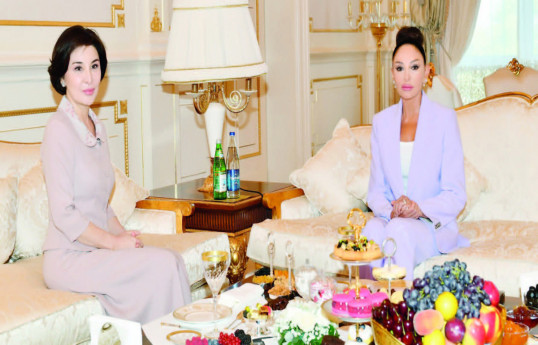 First Lady of the Republic of Uzbekistan, Ziroatkhon Mirziyoyeva and First Vice President of the Republic of Azerbaijan, Mehriban Aliyeva
