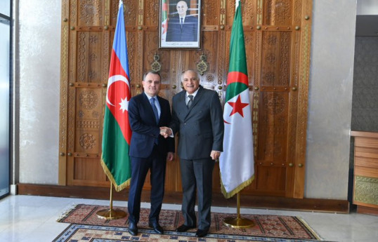 Minister of Foreign Affairs of the Republic of Azerbaijan Jeyhun Bayramov and the Minister of State, Minister of Foreign Affairs, National Community Abroad and African Affairs of the People's Democratic Republic of Algeria, Ahmed Attaf