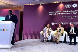 Committee chair makes speech at the Second World Summit on Social Development in Doha