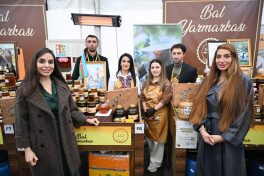 Leyla Aliyeva and Arzu Aliyeva attend exhibition-sale fair of beekeeping products