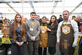 Leyla Aliyeva and Arzu Aliyeva attend exhibition-sale fair of beekeeping products