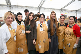 Leyla Aliyeva and Arzu Aliyeva attend exhibition-sale fair of beekeeping products