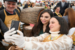 Leyla Aliyeva and Arzu Aliyeva attend exhibition-sale fair of beekeeping products