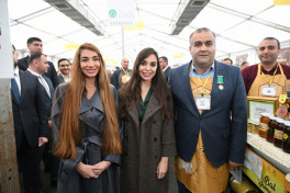 Leyla Aliyeva and Arzu Aliyeva attend exhibition-sale fair of beekeeping products