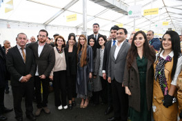 Leyla Aliyeva and Arzu Aliyeva attend exhibition-sale fair of beekeeping products
