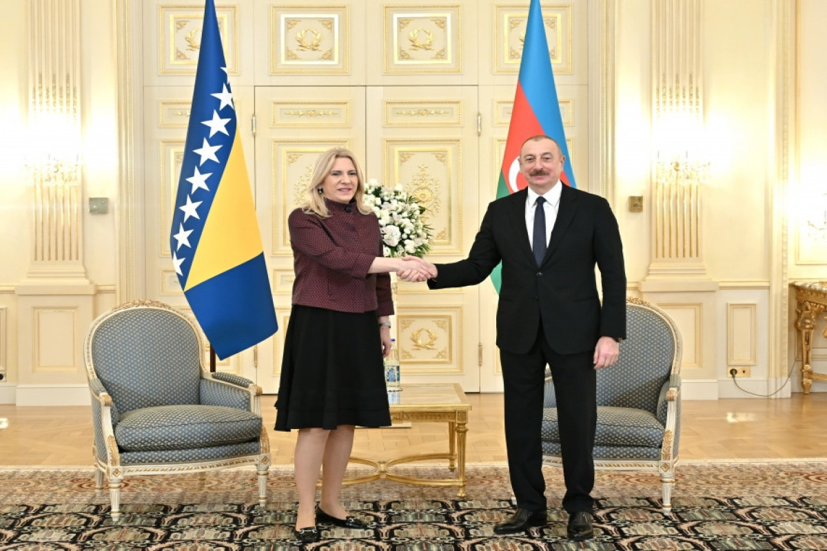 Member of the Presidency of Bosnia and Herzegovina Zeljka Cvijanovic, President of Azerbaijan Ilham Aliyev