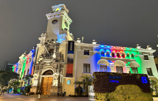 Municipal building in Peru’s capital illuminated in colors of Azerbaijani flag