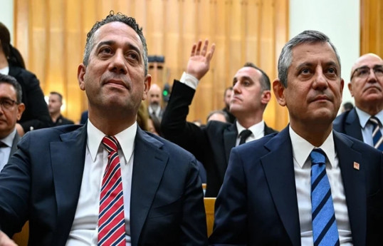 CHP faction deputy chairmen Ali Mahir Başarır, (CHP) Chairman Özgür Özel