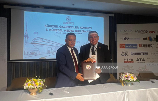 Chairman of the Global Journalists Council, Mehmet Ali Dim and Chairman of the Press Council of Azerbaijan, Rashad Majid