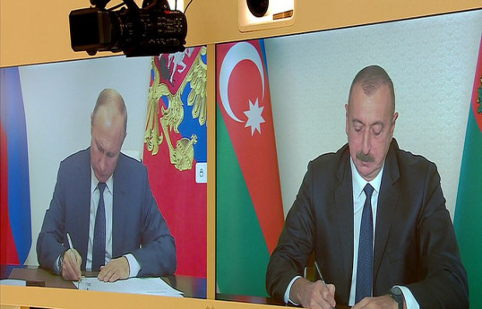 President of Russia, Vladimir Putin, and President of Azerbaijan, Ilham Aliyev