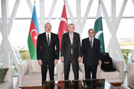 President of the Republic of Azerbaijan, Ilham Aliyev, the President of the Republic of Türkiye, Recep Tayyip Erdoğan, and the Prime Minister of the Islamic Republic of Pakistan, Muhammad Shehbaz Sharif