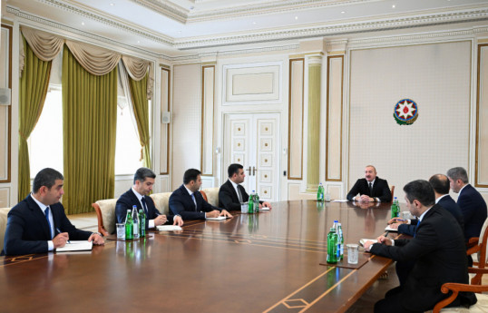 President Ilham Aliyev received newly appointed Presidential Plenipotentiary Representative in Nakhchivan and heads of several district executive authorities on November 12