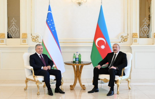 President of Uzbekistan, Shavkat Miromonovich Mirziyoyev and Ilham Aliyev, President of the Republic of Azerbaijan