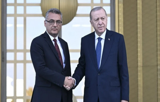 TRNC President Tufan Erhürman, Turkish President Recep Tayyip Erdoğan