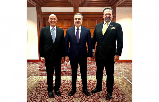 United States Ambassador to Ankara and Special Representative for Syria Tom Barack, Türkiye’s Minister of Foreign Affairs Hakan Fidan, President Donald Trump’s Senior Advisor Dr. Sebastian Gorka