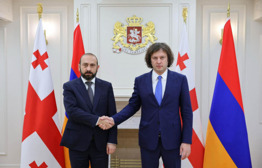 Ararat Mirzoyan, Armenian Foreign Minister and Irakli Kobakhidze, Prime Minister of Georgia