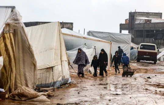 UN reacts after heavy rains flood displaced families in Gaza