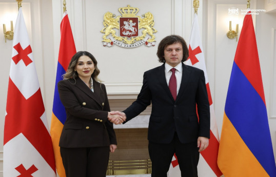 Minister of Justice of Armenia, Srbui Galyan and Irakli Kobakhidze, Prime Minister of Georgia