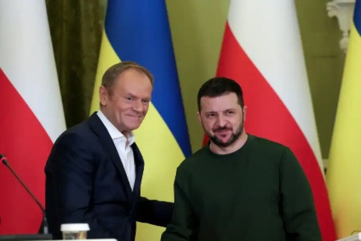 Polish Prime Minister Donald Tusk  and Ukrainian President Volodymyr Zelenskyy