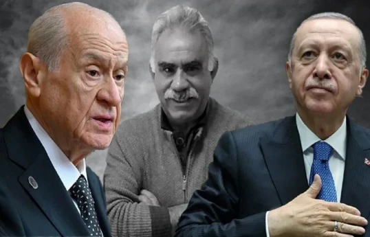 MHP Chairman Devlet Bahçeli, PKK leader Abdullah Öcalan, Turkish President Recep Tayyip Erdoğan