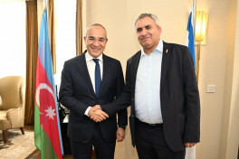 Minister of Economу of the Republic of Azerbaijan, Mikayil Jabbarov, and Minister at Israel's Ministry of Finance and Co-Chairman of the Azerbaijan–Israel Joint Commission, Zeev Elkin