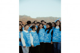 Leyla Aliyeva, Arzu Aliyeva, and Alena Aliyeva participate in ecological actions in Lankaran