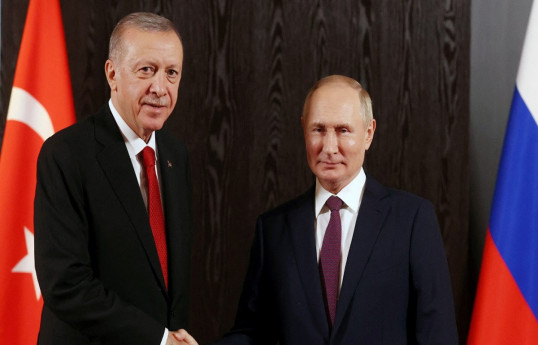 Turkish President Recep Tayyip Erdoğan   and Russian President Vladimir Putin