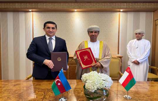 Minister of Justice of the Republic of Azerbaijan, Farid Ahmadov  and Sultanate of Oman, Dr. Abdullah bin Mohammed Alsaidi