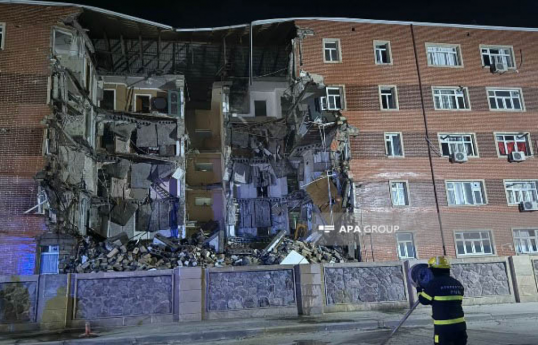 Block of 5-story residential building in Azerbaijan’s Goranboy completely collapsed-VIDEO 