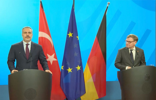 Turkish and German Foreign Ministers Hakan Fidan and Johann Wadephul