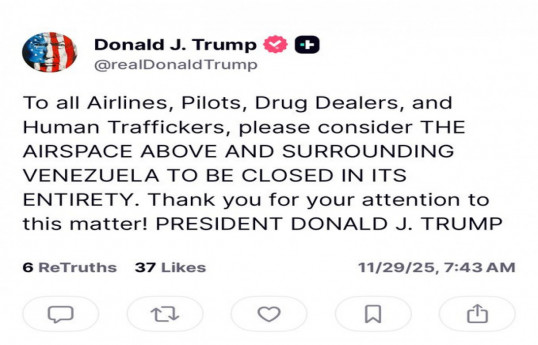 Trump appeals to airlines regarding Venezuela