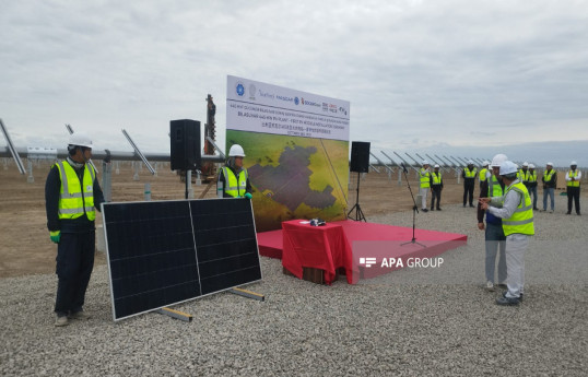 First solar panel installed at Azerbaijan’s largest Solar Power Plant -PHOTO -UPDATED 