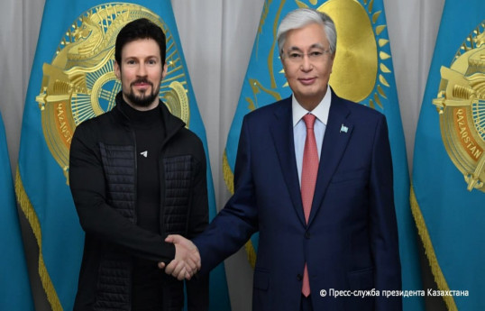 Pavel Durov, founder of the messaging app Telegram and Head of Kazakhstan Kassym-Jomart Tokayev