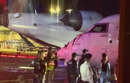 Two Delta planes collide on taxiway of New York's LaGuardia Airport
