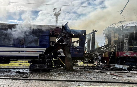 Russian strike hits train station in Ukraine, killing one and injuring 30
