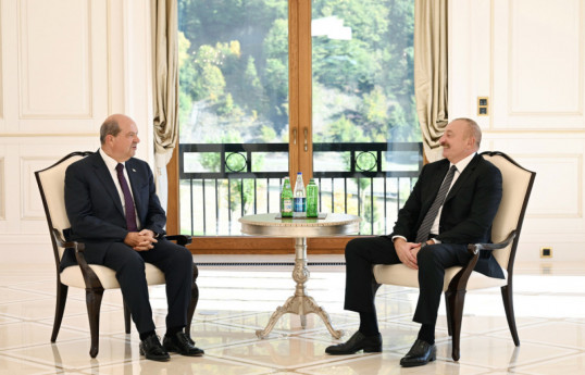 Azerbaijani President Ilham Aliyev met with TRNC President in Gabala