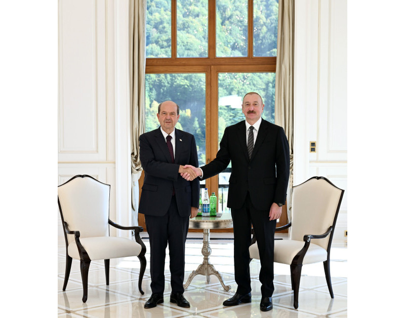 Ersin Tatar, President of the Turkish Republic of Northern Cyprus (TRNC) and President of the Republic of Azerbaijan Ilham Aliyev