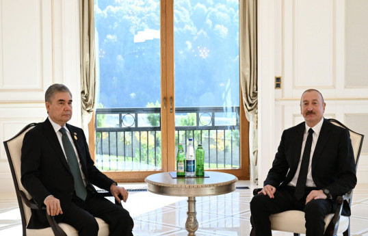 National Leader of the Turkmen People, Chairman of the Halk Maslakhaty of Turkmenistan, Gurbanguly Berdimuhamedov and President of the Republic of Azerbaijan, Ilham Aliyev