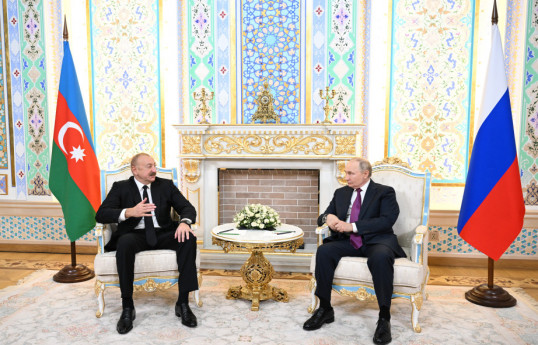 Ilham Aliyev, President of Azerbaijan and Russian President Vladimir Putin